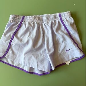 Nike Girls Athletic Shorts in White and Purple